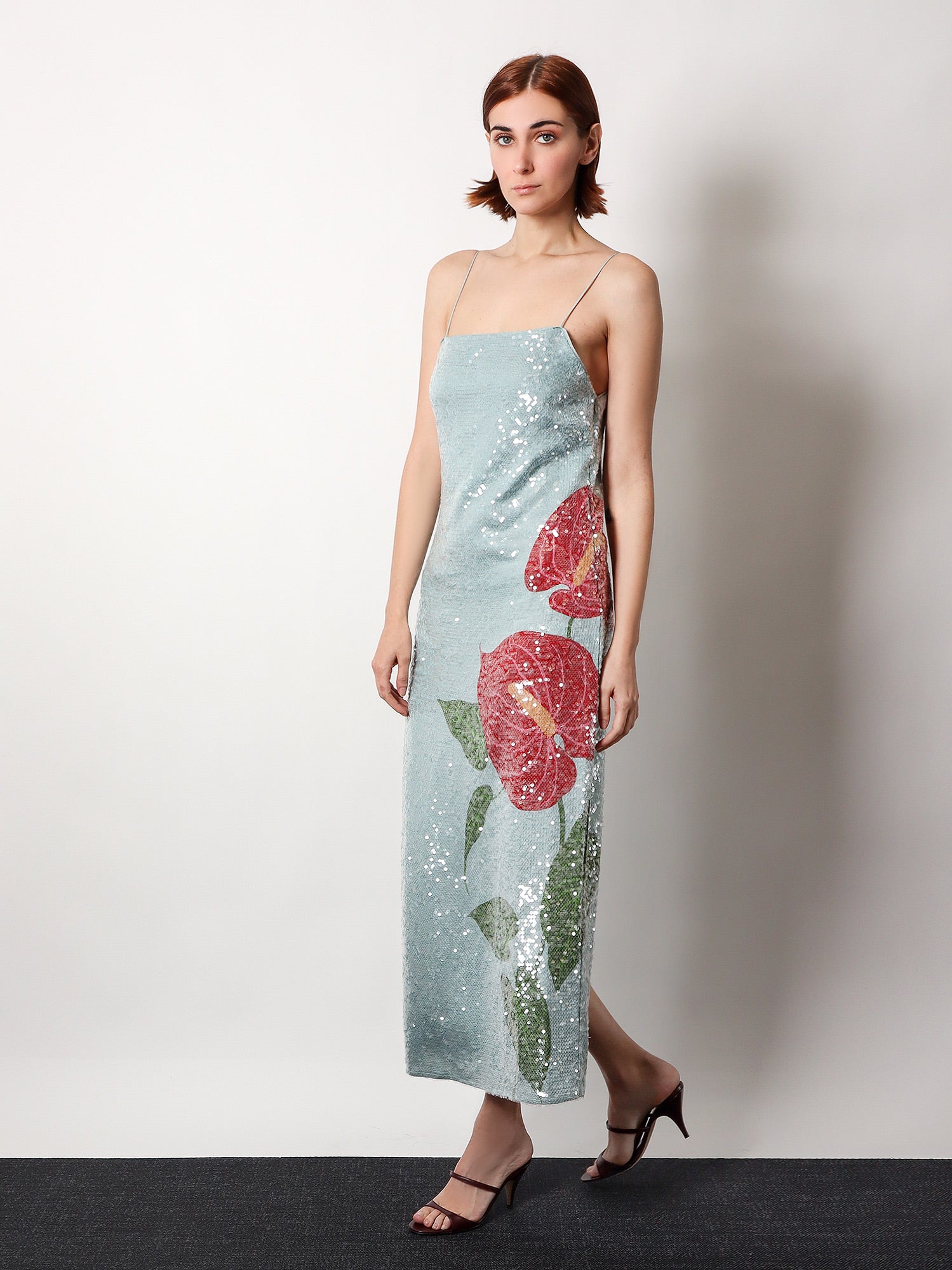 ANTHURIUM FLOWERS MAXI DRESS