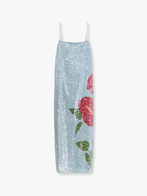 ANTHURIUM FLOWERS MAXI DRESS